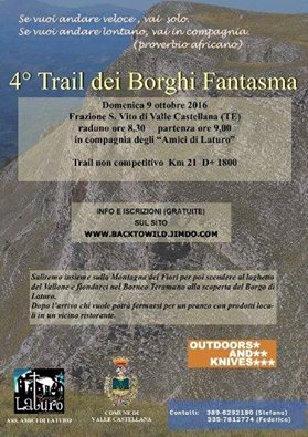 Locandina del 4 Trail dei Borghi fantasma